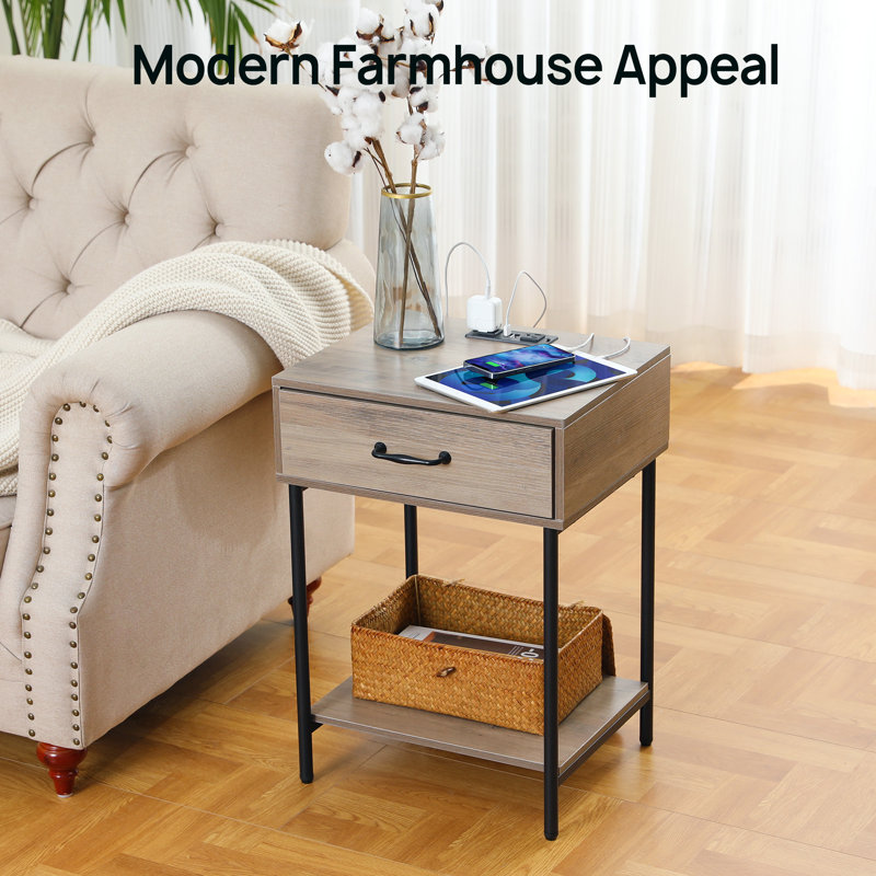 EVAJOY Metal Nightstand & Reviews Wayfair